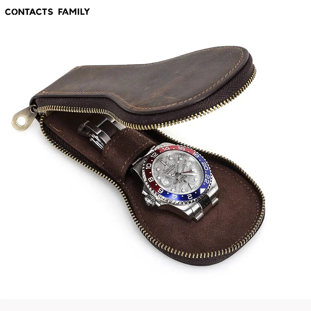 Vintage Coffee Leather Watch Case for Men 6 Vintage Coffee Leather Watch Case for Men - Image 6