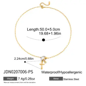 Gold Stainless Steel Pendant Necklace JDN0207009 16 Sdb807ed6c6d24396bf8e4c7323e7ba35J