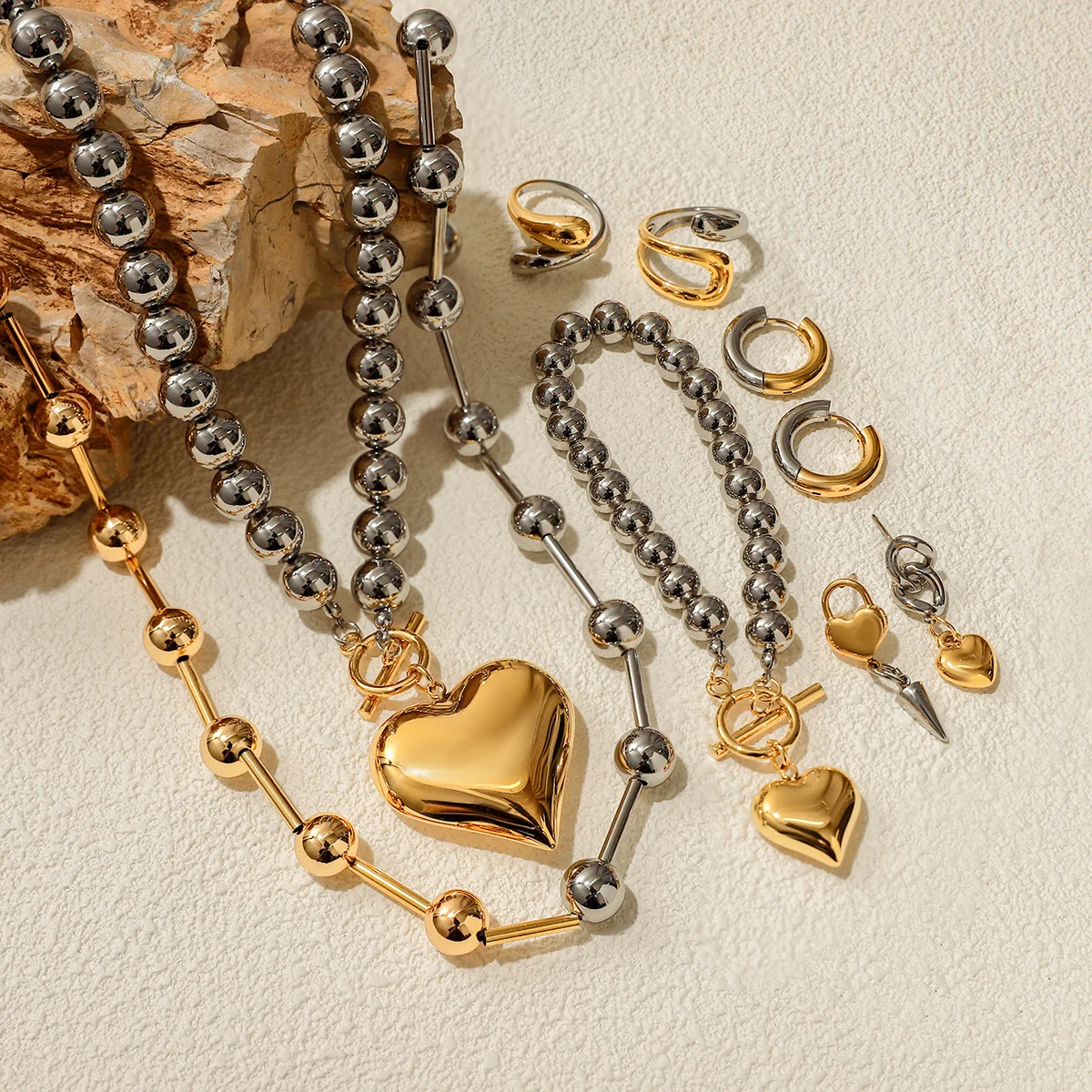 Stainless Steel Heart Jewelry Set for All 2 Stainless Steel Heart Jewelry Set for All - Image 2