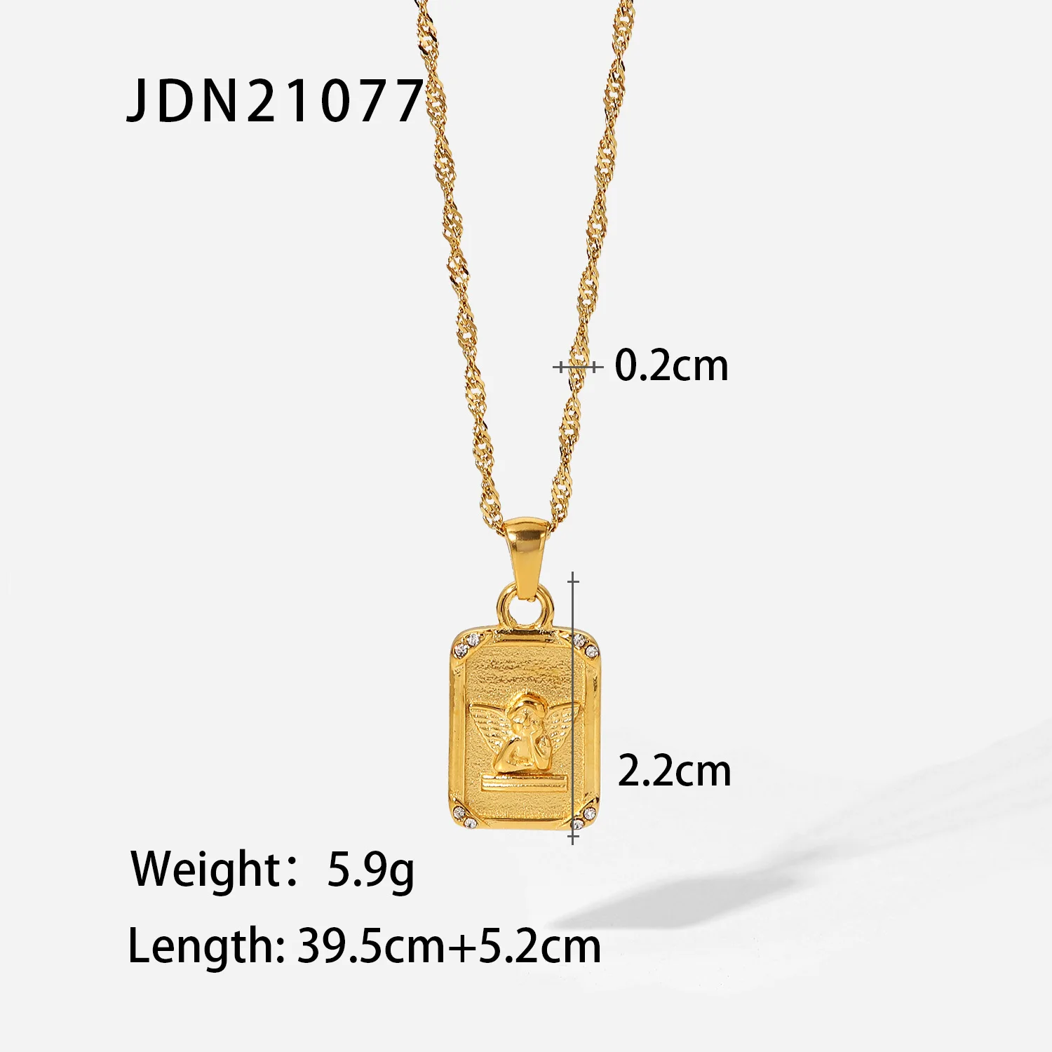 Elegant Stainless Steel Gold Pendant Necklace 7 Elegant Stainless Steel Gold Pendant Necklace - Image 7