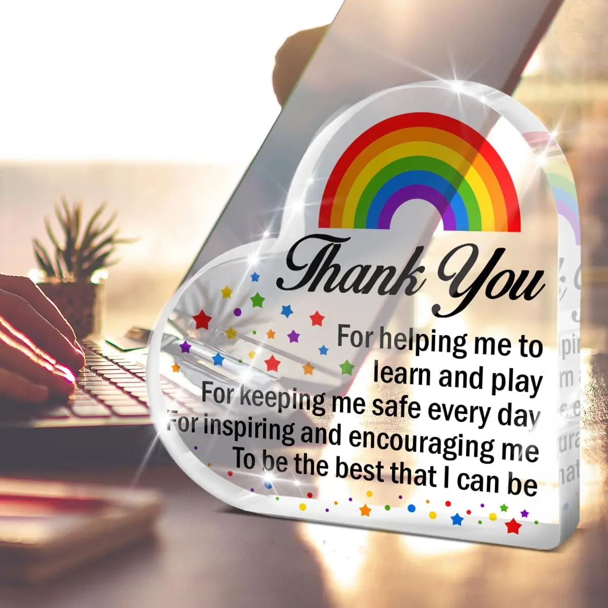 Bright Heart Acrylic Keepsake for Teachers 3 Bright Heart Acrylic Keepsake for Teachers - Image 3