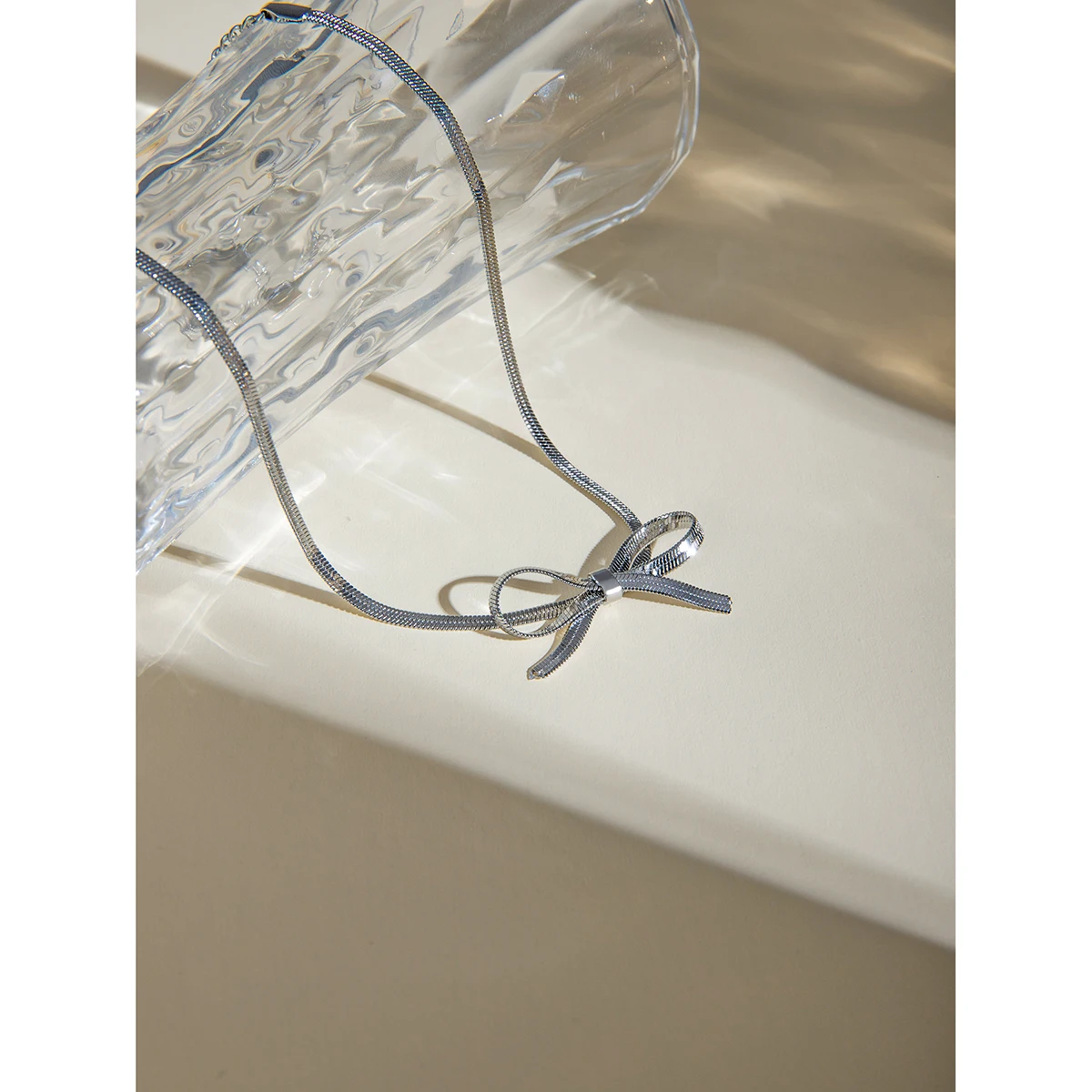 Stainless Steel Anklet with Bow Detail 3 Stainless Steel Anklet with Bow Detail - Image 3