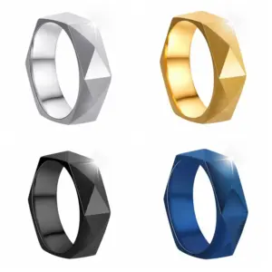 Unisex 6mm Geometric Rhombic Stainless Ring 12 Sdc2048ad237b4986ab5ab9aadb45a780L