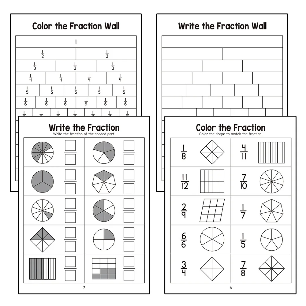 Colorful Fraction Learning Workbook for Kids 6 Colorful Fraction Learning Workbook for Kids - Image 6