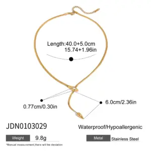 Gold Stainless Steel Snake Necklace for Men and Women 13 Sdc545b7b3ce14249b71801167f8bab8cb