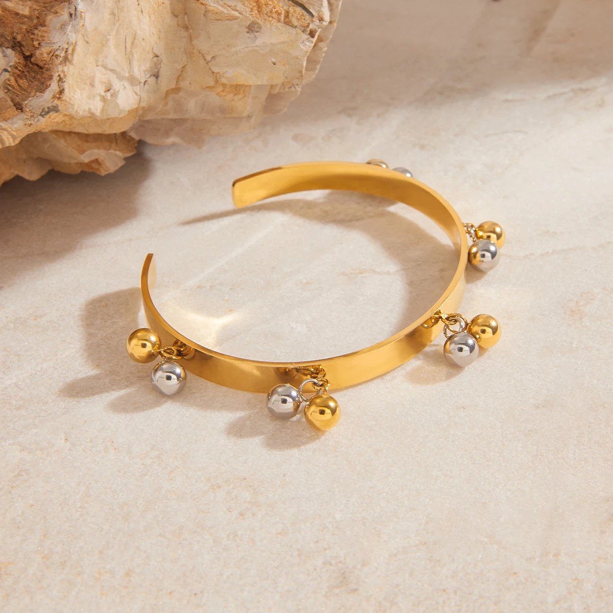 Minimalist PVD Gold Stainless Steel Women's Bracelet 5 Minimalist PVD Gold Stainless Steel Women's Bracelet - Image 5