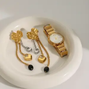 Stainless Steel Folded Heart Earrings 9 Sdc6b4f6dec5c4c27952e7f9f812af36cQ