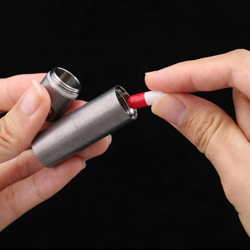 Titanium Alloy Pill Storage Box with Loop 5 Titanium Alloy Pill Storage Box with Loop - Image 5