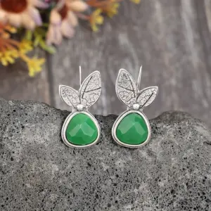 Vintage Leaf Earrings with Green Stones 4 Sdc9fbad7546143b385f946f64da7d263q