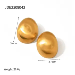 Gold Stainless Steel Oval Earrings 11 Sdcae8d9ac12a4e7285ffb51d7736150fQ