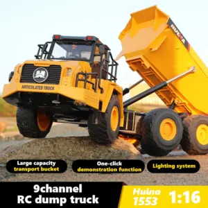 Vibrant Yellow RC Dump Truck 1/18 Scale 12 Sdcb2ef3314e44693b51b0a805a6aa045S