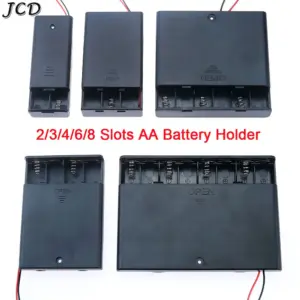 Black AA Battery Storage Case with 8 Slots