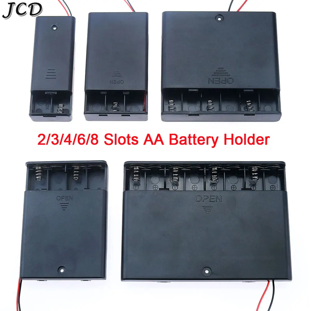 Black AA Battery Storage Case with 8 Slots 1 Black AA Battery Storage Case with 8 Slots