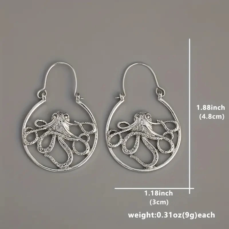 Bold Octopus Hoop Earrings for Women 4 Bold Octopus Hoop Earrings for Women - Image 4