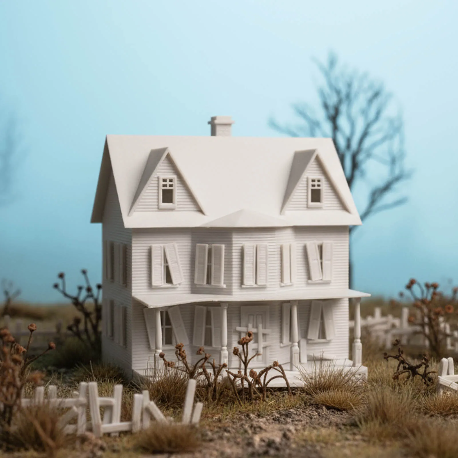 HO Scale White Model House Kit for Scenic Layouts 5 HO Scale White Model House Kit for Scenic Layouts - Image 5