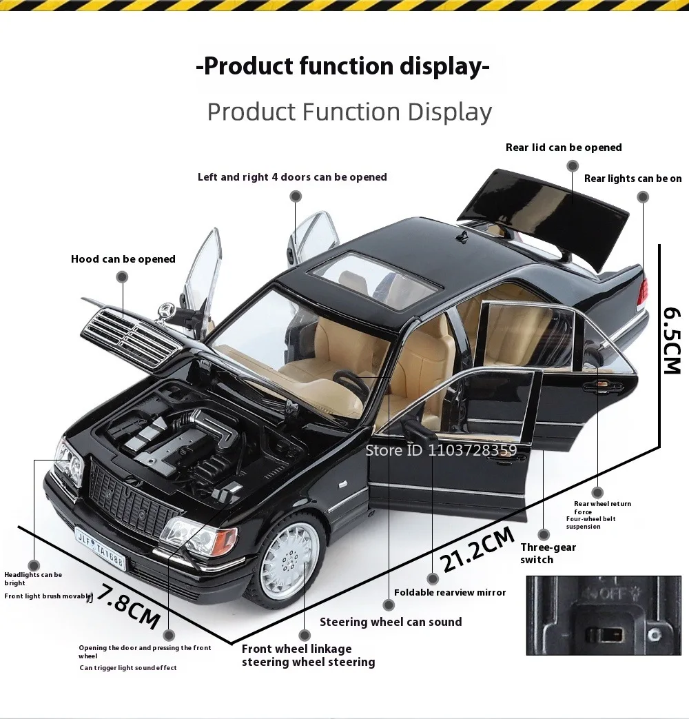 Premium 1:24 Scale Diecast Volkswagen Santana W140 Model 6 Premium 1:24 Scale Diecast Volkswagen Santana W140 Model - Image 6