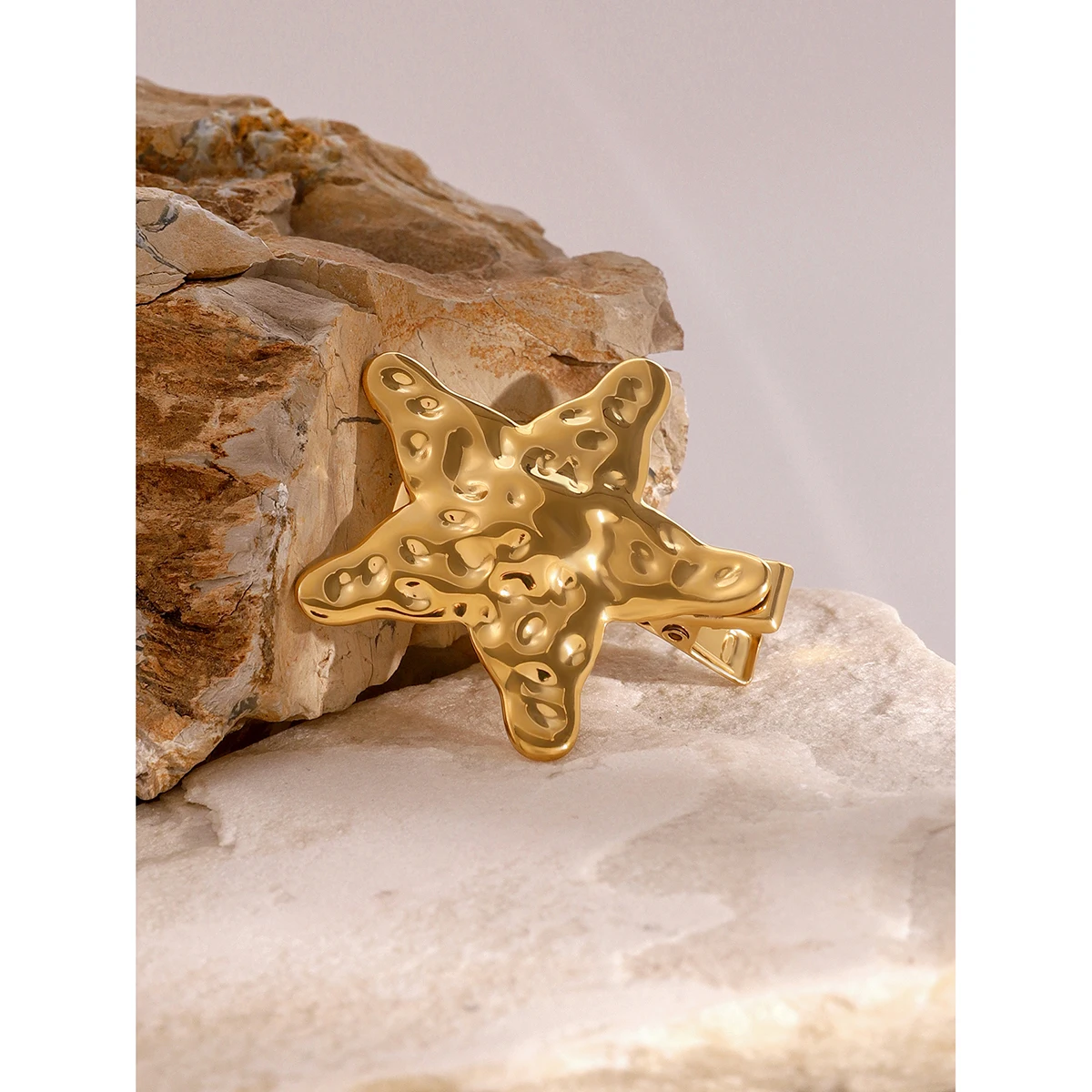 Stainless Steel Gold Starfish Hairpin 2 Stainless Steel Gold Starfish Hairpin - Image 2