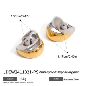 Two-Tone Stainless Steel Geometric Earrings 19 Sde0e0f9ccf21493c841c0560f4bb1a983