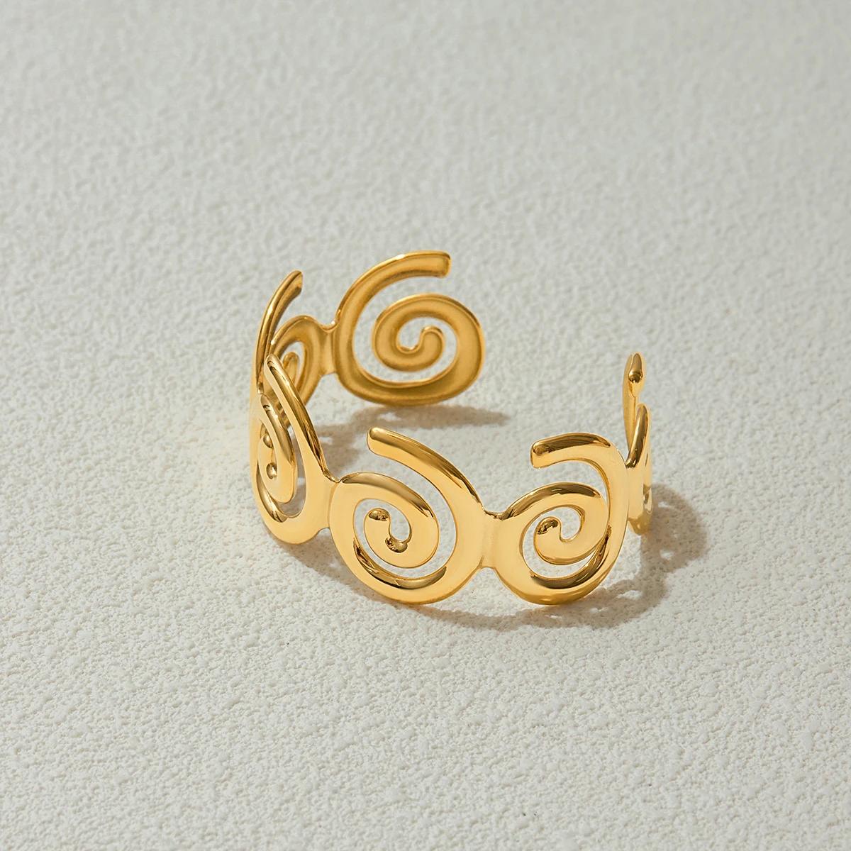 Gold Stainless Steel Spiral Cuff Bracelet 6 Gold Stainless Steel Spiral Cuff Bracelet - Image 6