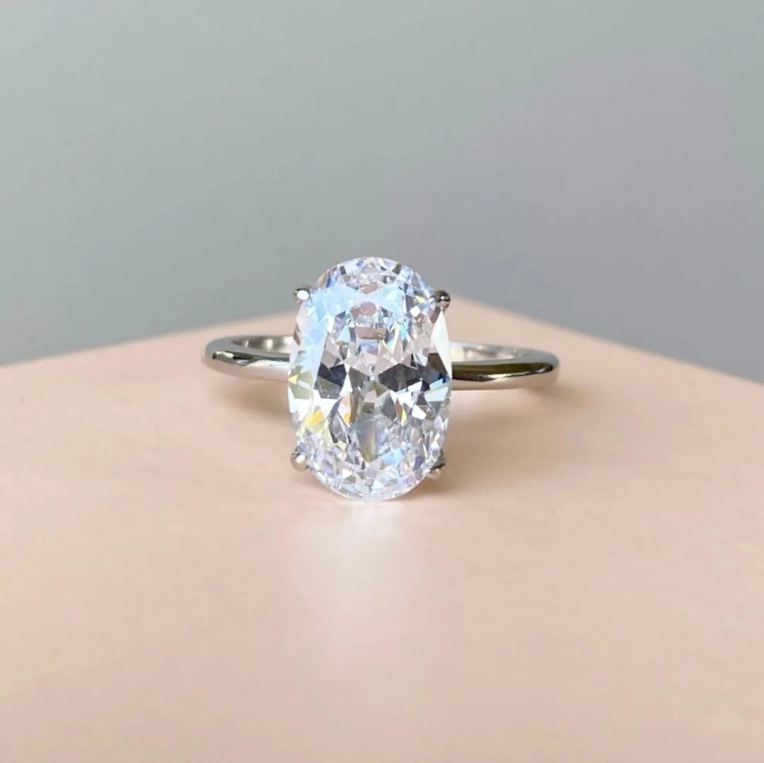 Oval Geometric Cocktail Ring for Women 4 Oval Geometric Cocktail Ring for Women - Image 4