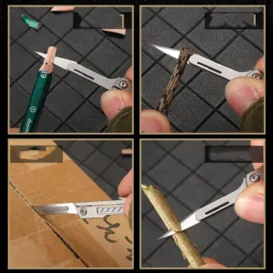 Titanium Alloy Mini Folding Scalpel with 10 Blades 12 Sde6142cad4a84fd093b58103153301b3v