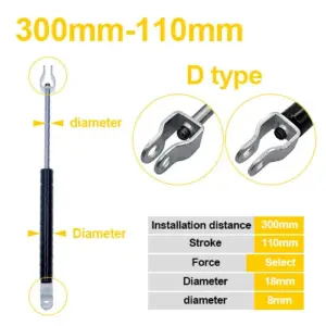 Gas Spring with Folding Hinge, 50N-500N Support 18 Sde816fe0a0594bad8f89046ad38dcde1M
