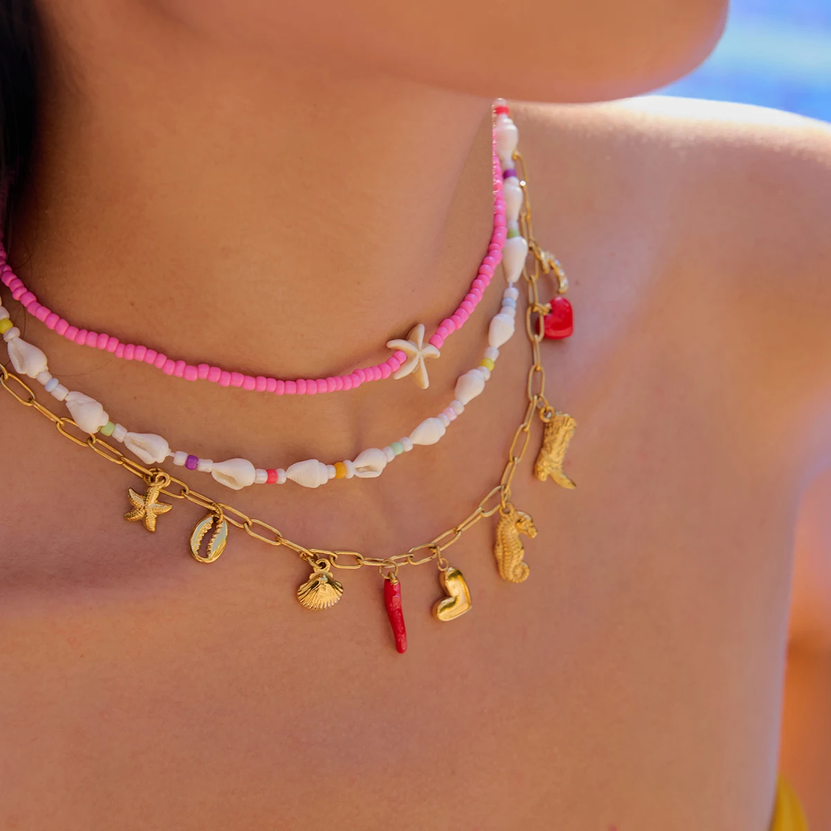 Ocean-Inspired Stainless Steel Necklace JDN0305035 3 Ocean-Inspired Stainless Steel Necklace JDN0305035 - Image 3