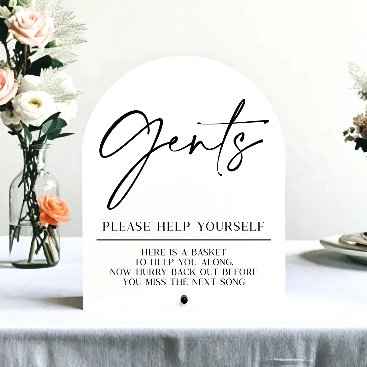 Elegant White Acrylic Wedding Sign 5 Elegant White Acrylic Wedding Sign - Image 5