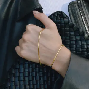 Gold Stainless Steel Geometric Bangle for Women 11 Sdec52b87afdb4ce590807825e52a03ec2