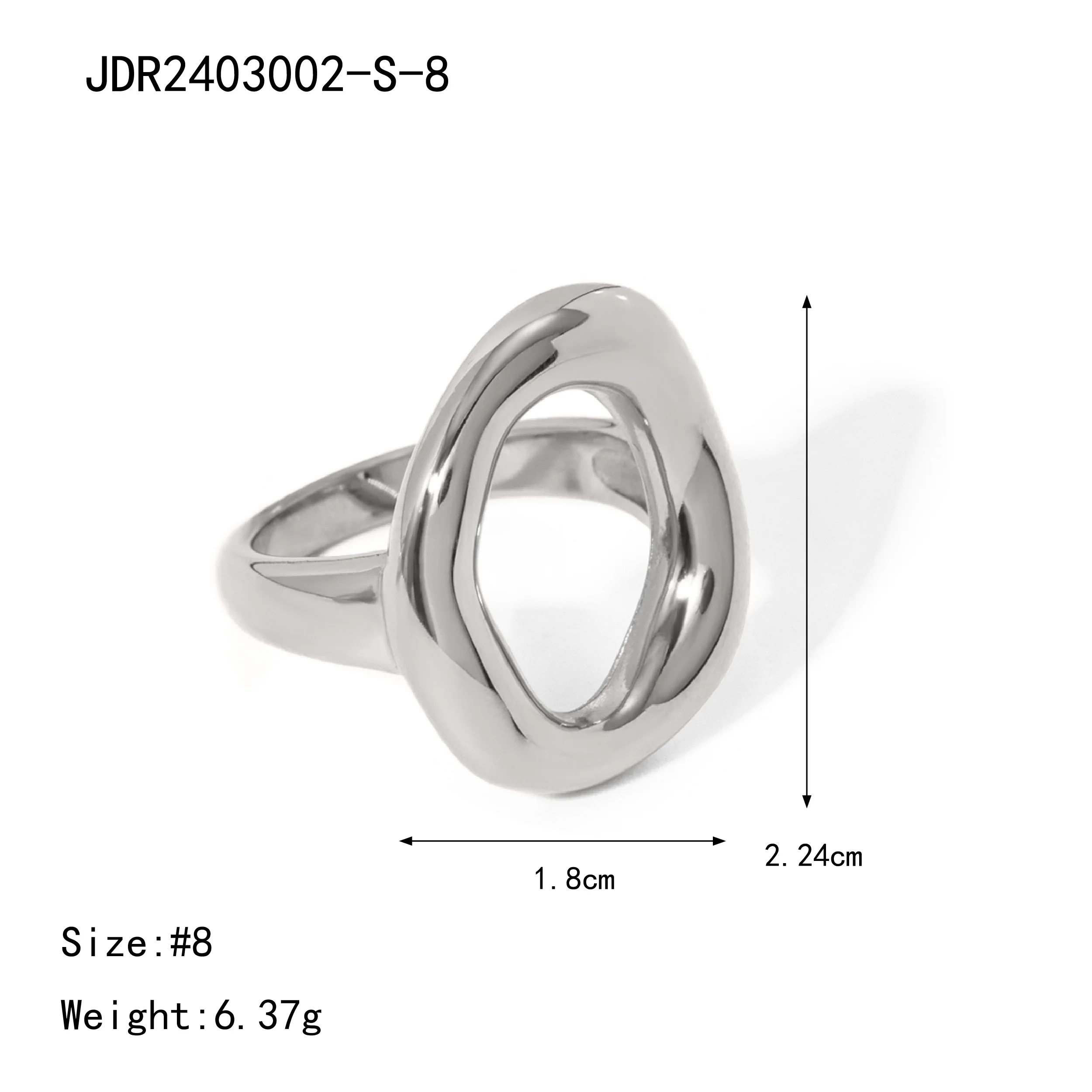 Modern Stainless Steel Asymmetric Ring 10 Modern Stainless Steel Asymmetric Ring - Image 10