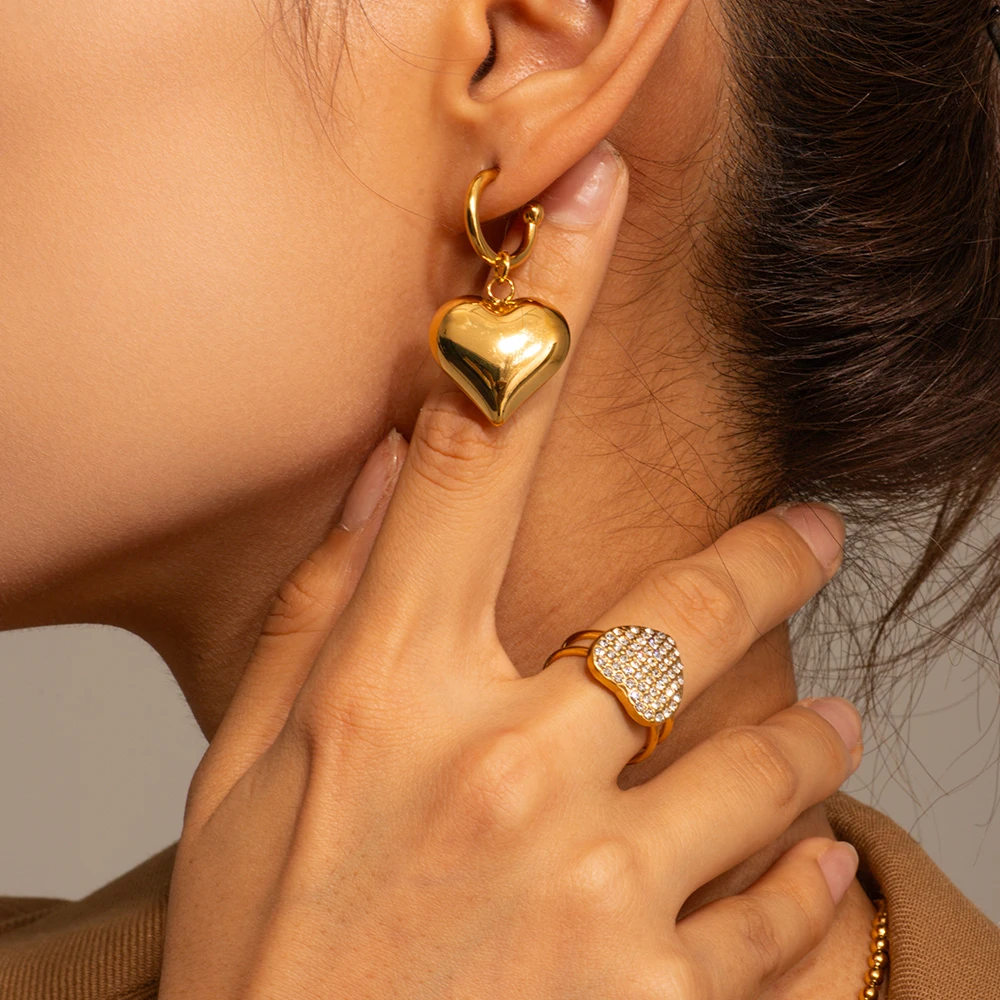 Stainless Steel Heart Earring for Women 2 Stainless Steel Heart Earring for Women - Image 2