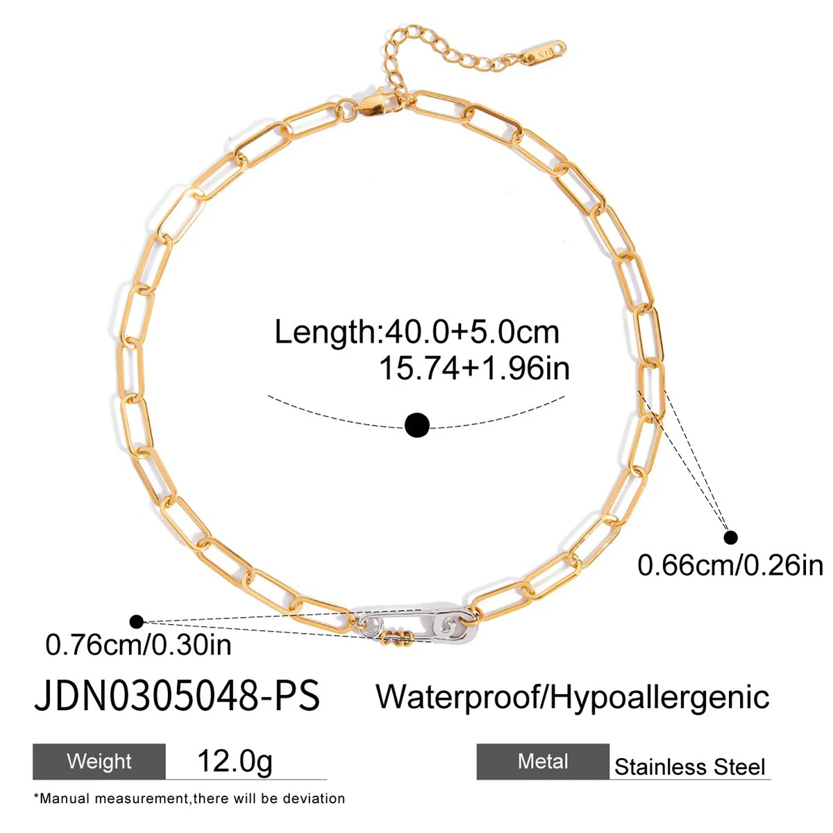 Stainless Steel Gold Layered Chain Necklace 7 Stainless Steel Gold Layered Chain Necklace - Image 7