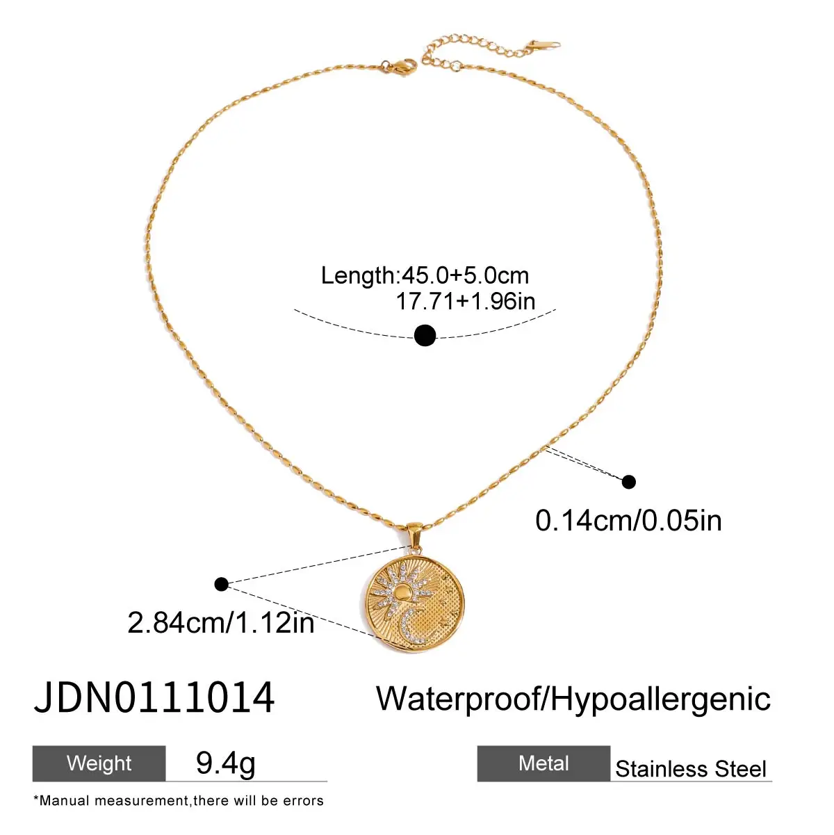 Stainless Steel Moon and Star Necklace 7 Stainless Steel Moon and Star Necklace - Image 7