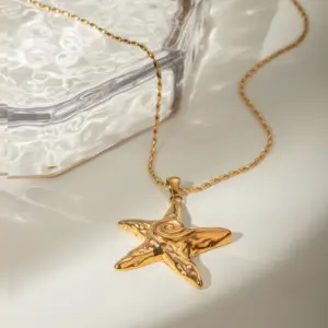 Gold-Toned Stainless Steel Starfish Necklace 12 Sdf266fad9a3d40d4abc18b31c44eb3c1e