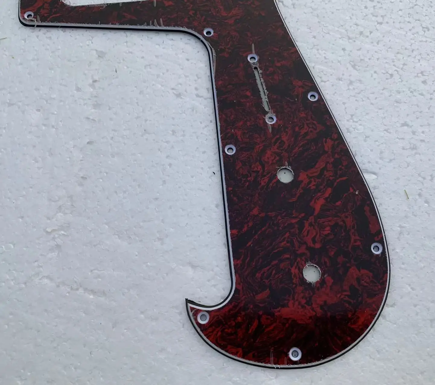 Red and Black Marbled Guitar Pickguard 3 Red and Black Marbled Guitar Pickguard - Image 3