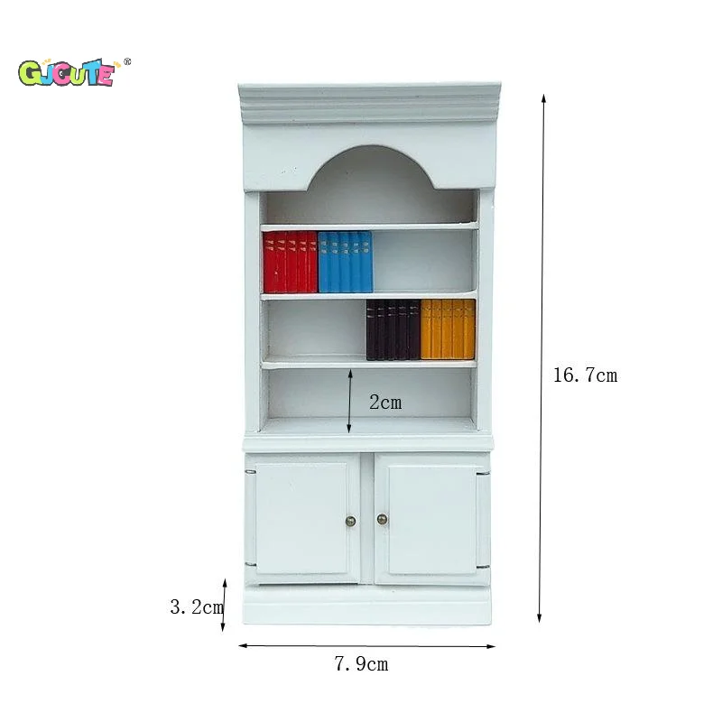 White Dollhouse Miniature Bookcase 5 White Dollhouse Miniature Bookcase - Image 5