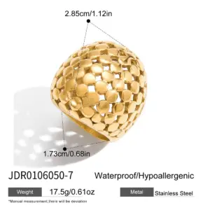 Bold Stainless Steel Gold Women's Ring 13 Sdf9305e027734580a432ec3efcdb445db