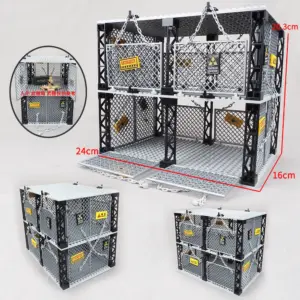 Double-Layer Chainlink Prison Building Set