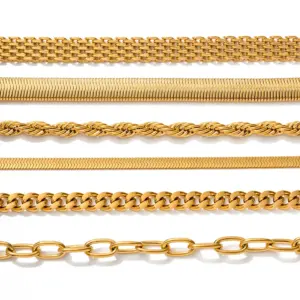Gold Stainless Steel Snake Chain Bracelet