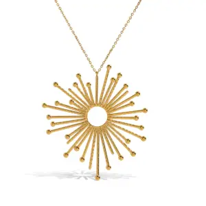 Gold Sun Skeleton Necklace for Women