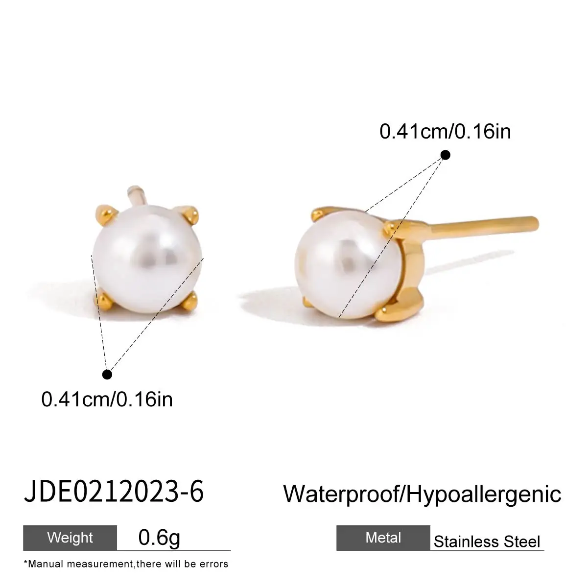 Stainless Steel Pearl Hoop Earrings 7 Stainless Steel Pearl Hoop Earrings - Image 7