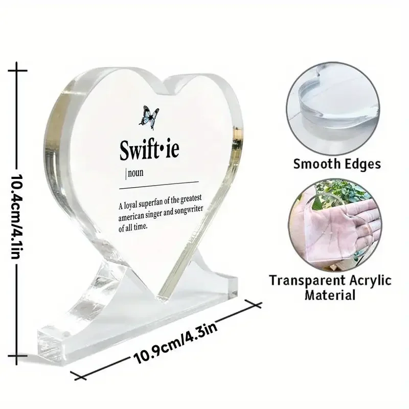 Heart-Shaped Acrylic Desk Plaque with Butterfly Design 2 Heart-Shaped Acrylic Desk Plaque with Butterfly Design - Image 2