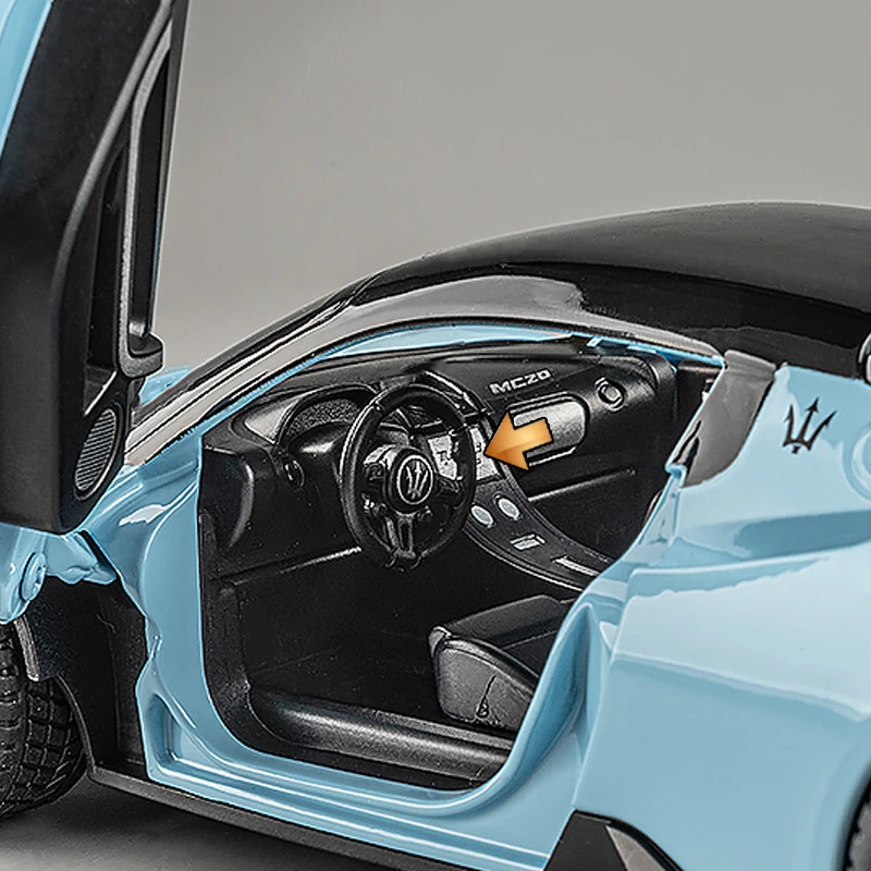 Sky Blue Maserati MC20 Diecast Model 6 Sky Blue Maserati MC20 Diecast Model - Image 6