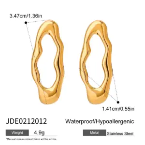 Minimalist Irregular Gold Steel Earrings 13 Se07277fe07024f318041b774a8043674V