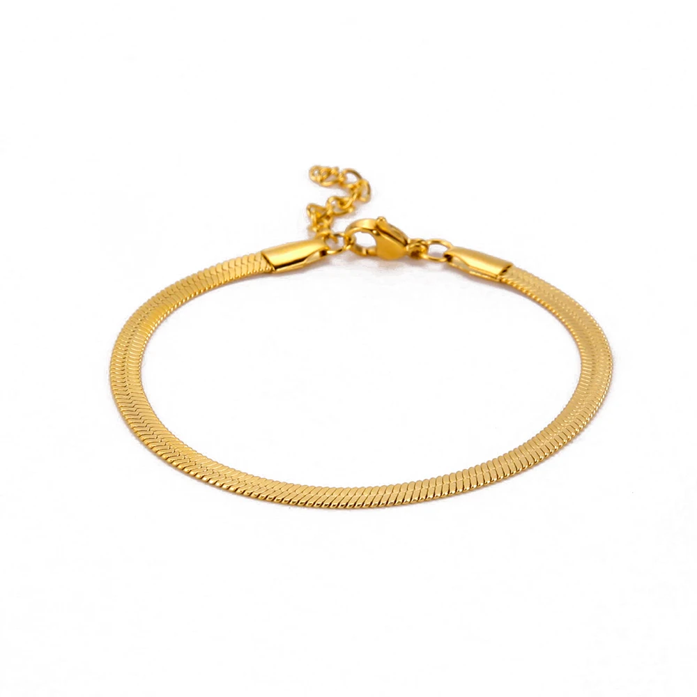 Gold Snake Chain Bracelet 17-24cm Adjustable 7 Gold Snake Chain Bracelet 17-24cm Adjustable - Image 7