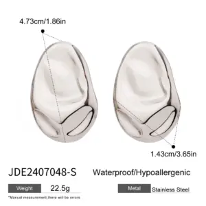 Stainless Steel Irregular Oval Earrings for Women 13 Se0b79dca51a14093b884ac6aedf90761D