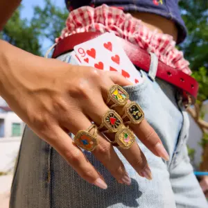 Trendy Gold Stainless Steel Cocktail Ring