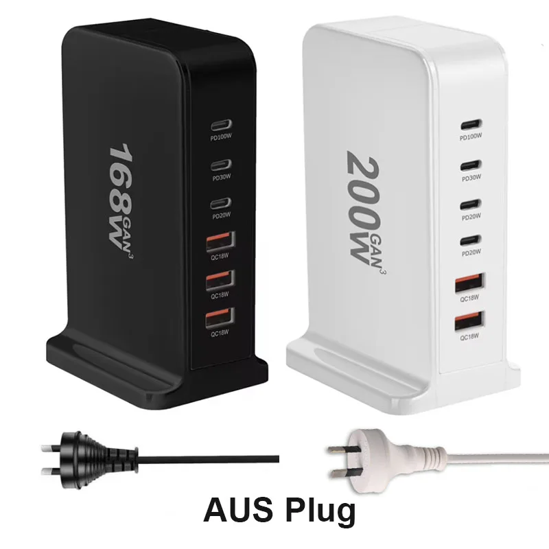 GaN Dual-Model 200W/168W Fast Charger with 6 USB-C Ports 10 GaN Dual-Model 200W/168W Fast Charger with 6 USB-C Ports - Image 10