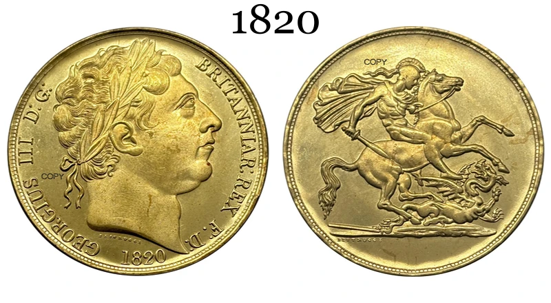 Antique George III Replica Coin 1820 5 Antique George III Replica Coin 1820 - Image 5