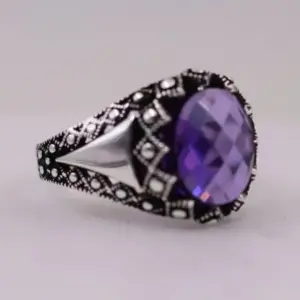 Vintage Black Men's Ring with Purple Zircon 6 Se10670933ec9456490e99c1d26ffe479w